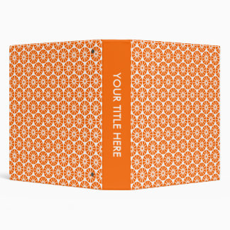 Star Wheel Pattern (1.5in) - Orange and White Binder
