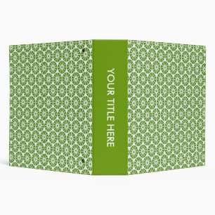 Star Wheel Pattern (2.0) - Avocado Green and White Binder