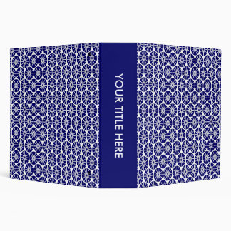 Star Wheel Pattern (2.0) - Navy and White Binder