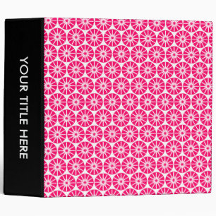 Star Wheel Pattern (2.0) -  Neon Red and White Binder