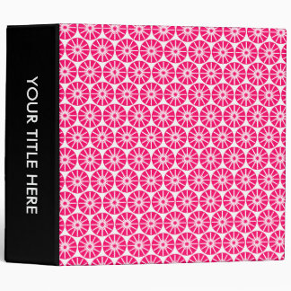Star Wheel Pattern (2.0) - Neon Red and White Binder