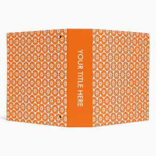 Star Wheel Pattern (2.0) - Orange and White Binder