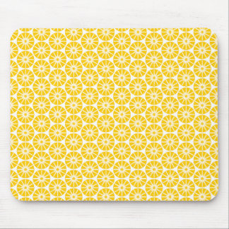 Star Wheel Pattern - Amber on White Mouse Pad