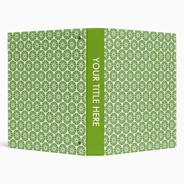 Star Wheel Pattern - Avocado Green and White Binder (Background)