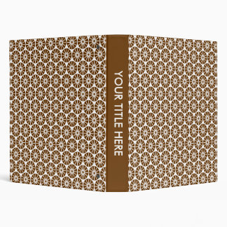 Star Wheel Pattern - Brown and White Binder