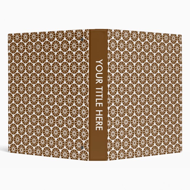 Star Wheel Pattern - Brown and White Binder (Background)