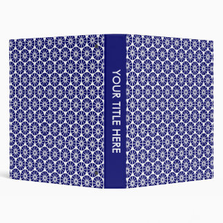 Star Wheel Pattern - Navy and White Binder