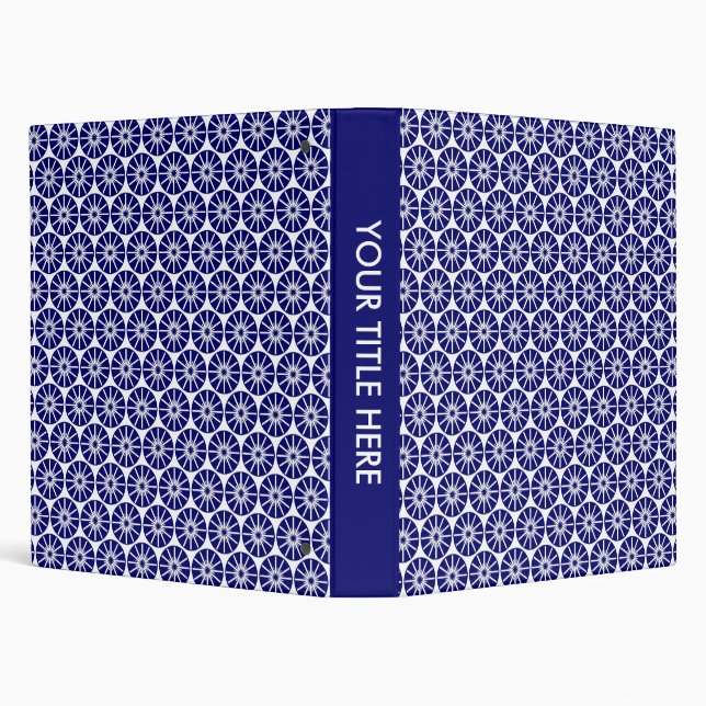 Star Wheel Pattern - Navy and White Binder (Background)