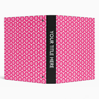 Star Wheel Pattern - Neon Red and White Binder
