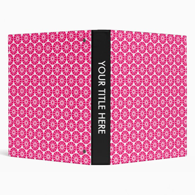 Star Wheel Pattern - Neon Red and White Binder (Background)