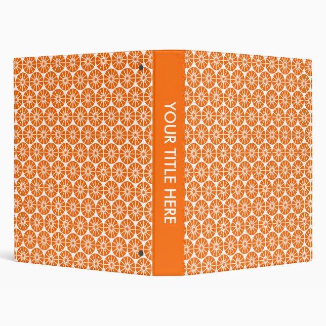 Star Wheel Pattern - Orange and White Binder (Background)