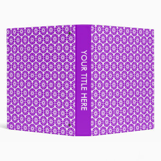 Star Wheel Pattern - Purple and White Binder