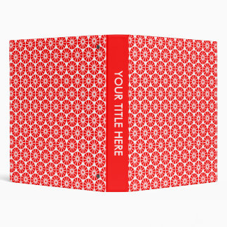Star Wheel Pattern - Red and White Binder