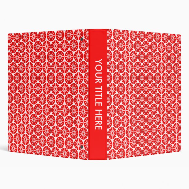 Star Wheel Pattern - Red and White Binder (Background)