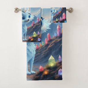 Star Whisper Fox – Keeper of Crystal Light. Bath Towel Set