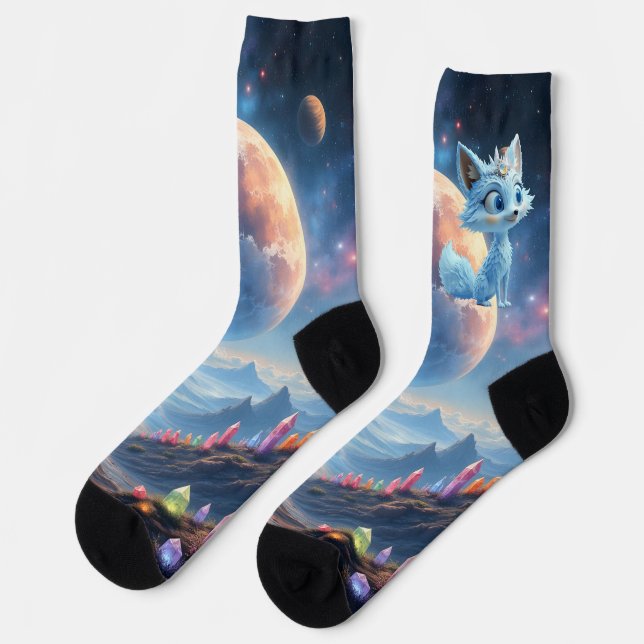 Star Whisper Fox – Keeper of Crystal Light.  Socks (Left)