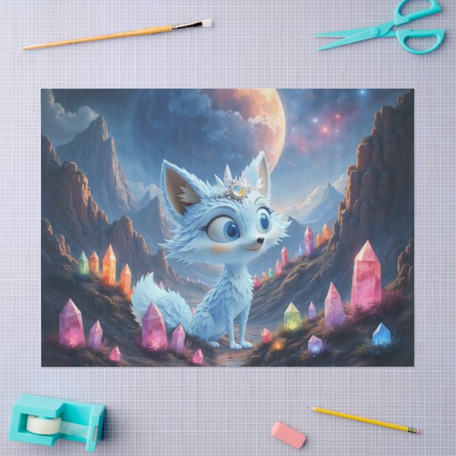 Star Whisper Fox – Keeper of Crystal Light.  Tissue Paper (Craft)