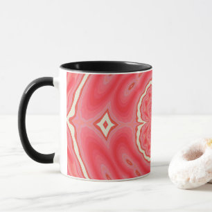 Star White And Red Clover Kaleidoscope Mug