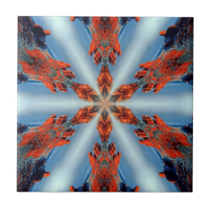 star with blue beams tile