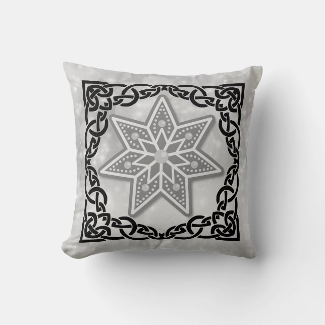 Star with elegant frame throw pillow (Front)