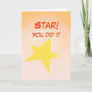 Star, You did it. Congratulations Card customize