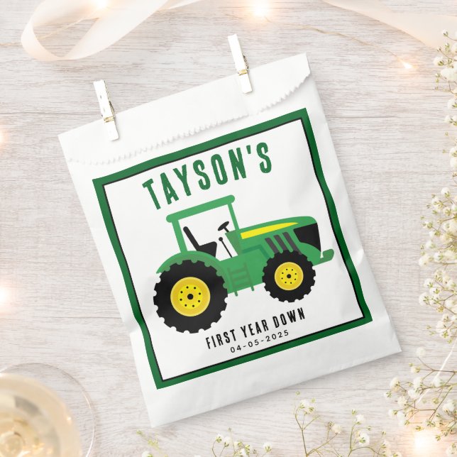 Star Your Tractor 1st Birthday | Farm Theme Favour Bag (Clipped)