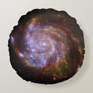 Starbirth in the Pinwheel:  M101 Galaxy Round Pillow