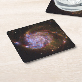 Starbirth in the Pinwheel:  M101 Galaxy Square Paper Coaster