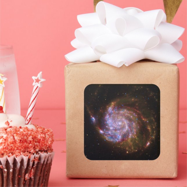 Starbirth in the Pinwheel:  M101 Galaxy Square Sticker (Party)