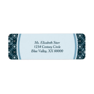 Starburst and Lines Mid Century Pattern Blue