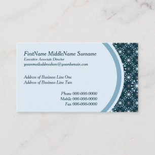 Starburst and Lines Mid Century Pattern Blue Business Card
