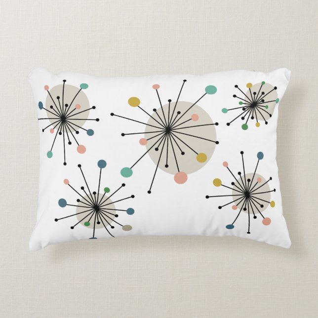 Starburst atomique Coussin moderne du milieu du si (Devant)