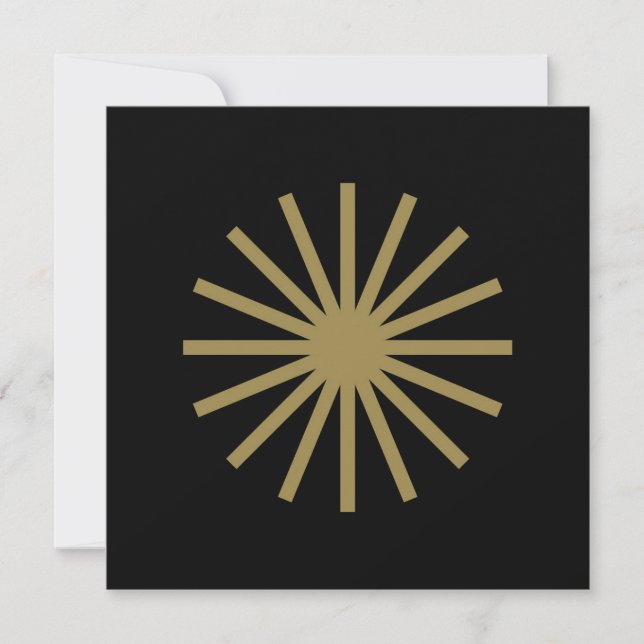 Starburst Black and Gold Invitation (Front)