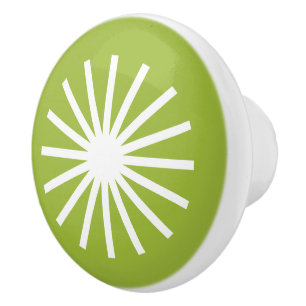 Starburst Black and White Ceramic Knob