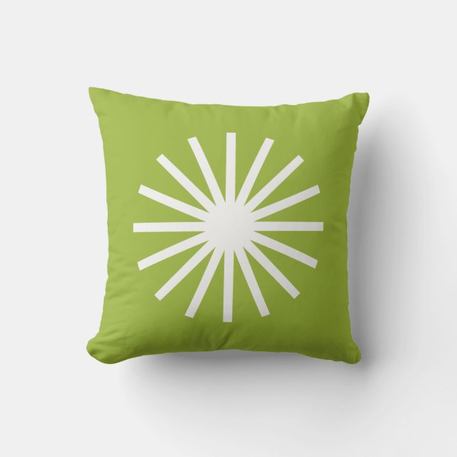 Starburst Black and White Throw Pillow (Front)