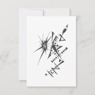 Starburst Black White Abstract Tribal Tattoo Art Thank You Card