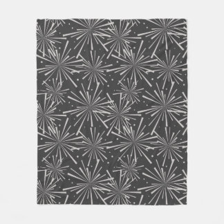 Starburst Charcoal Grey and Taupe Fleece Blanket