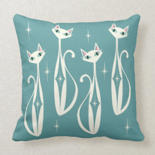 Starburst Diamond Cats Throw Pillow