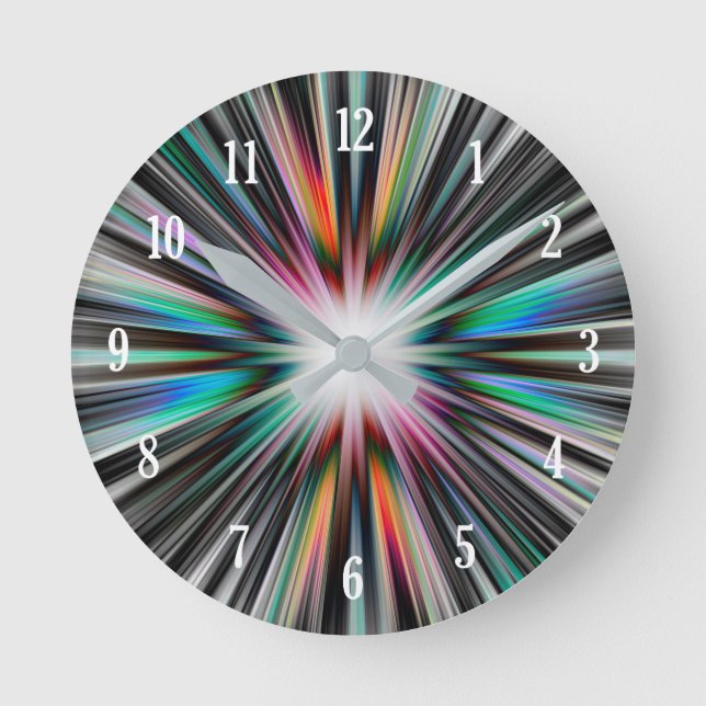 Starburst explosion pattern round clock (Front)