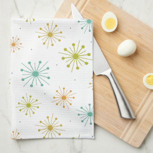 Starburst Fireworks Retro Mid-century Pattern Kitc Kitchen Towel