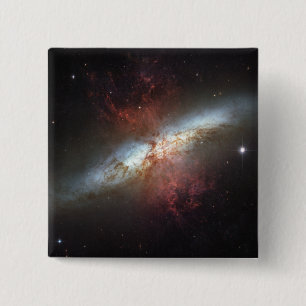 Starburst galaxy, Messier 82 2 Inch Square Button
