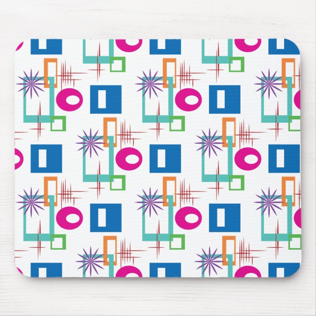 Starburst Geometric Multicolored Pattern Mouse Pad (Front)