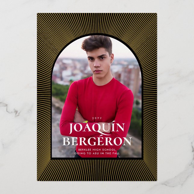 Starburst Graduation Foil Invitation (Front)