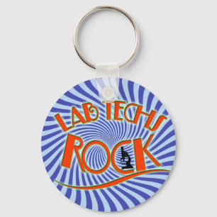 STARBURST LAB TECHS ROCK (LABORATORY SCIENTIST) KEYCHAIN