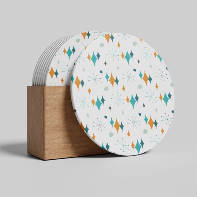 Starburst Mid Century Modern Pattern Coaster (Creator Uploaded)