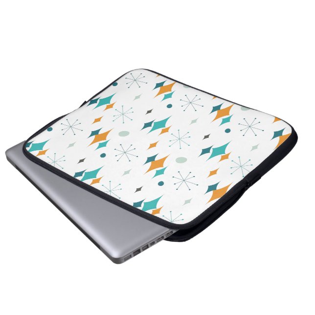 Starburst Mid Century Modern Pattern Laptop Sleeve (Front Bottom)