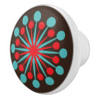 Starburst Mid Century Modern Red Turquoise