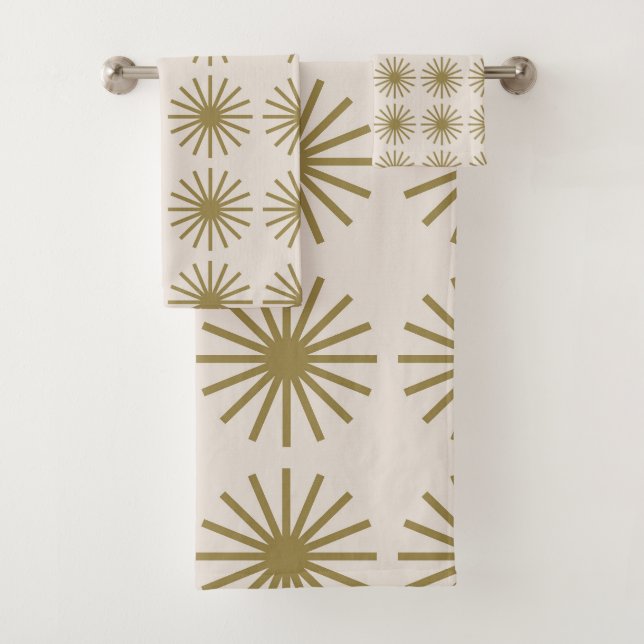 Starburst Motif Gold & Linen Blanc (En situation)