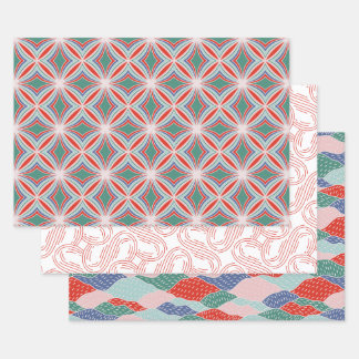 Starburst, mountains, race track S shape Christmas Wrapping Paper Sheet
