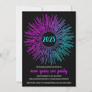 Starburst New Years Eve Party Invitation